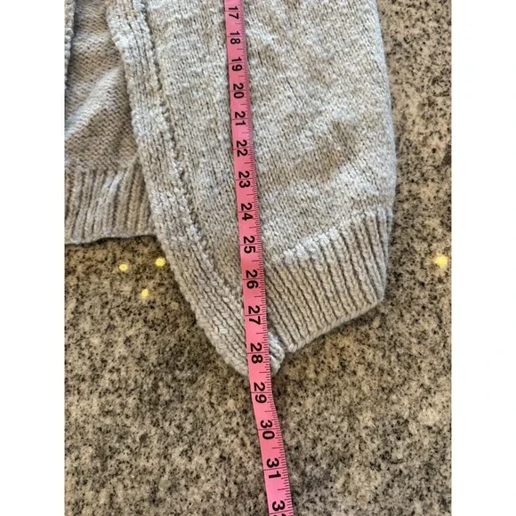 Vintage Hand Knit Cardigan Sweater Womens Gray Fair Isle Nordic Crewneck Retro - Picture 12 of 12